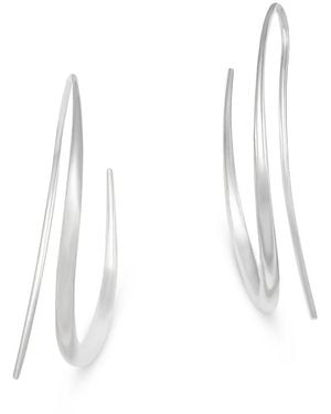Georg Jensen Sterling Offspring Threader Hoop Earrings - White