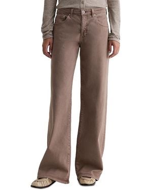 AG Jeans Adria Low Rise Wide Leg Jeans - Brown