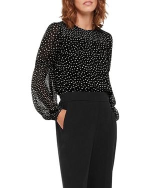 Whistles Speckled Shirred Top - Black