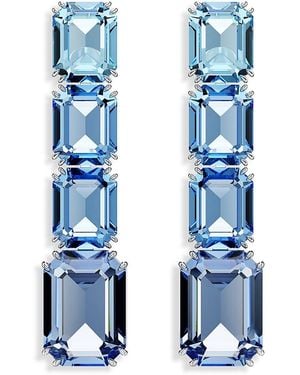 Swarovski Millenia Octagon Crystal Linear Drop Earrings - Blue