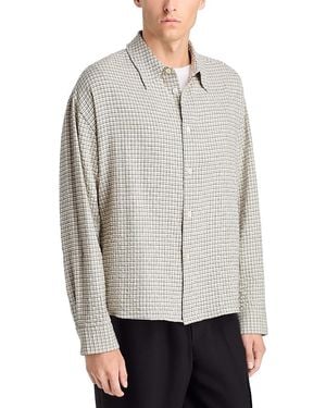 Studio Nicholson Plaid Oversized Button Down Shirt - Gray