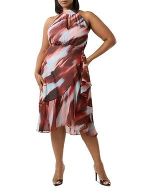 Estelle Madelena Printed Halter Dress - Red