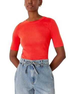 Whistles Slim Short Sleeve Top - Red