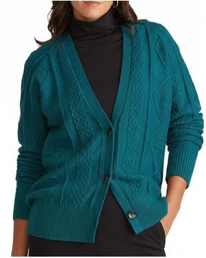UNIVERSAL STANDARD Plus Cable Knit Cardigan - Green
