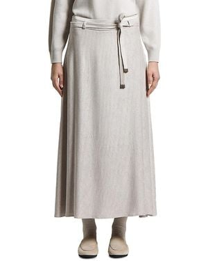 Peserico Flowy Corduroy Flared Skirt - Gray