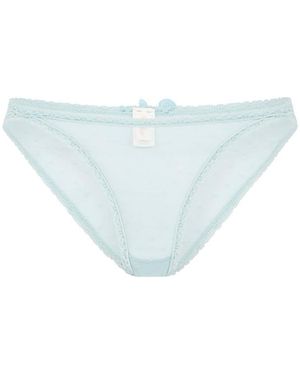 Peachaus Ume Recycled-Lace Mid-Rise Underwear - Blue