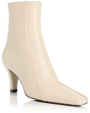 Reformation Jeanne Leather Ankle Boots - Natural