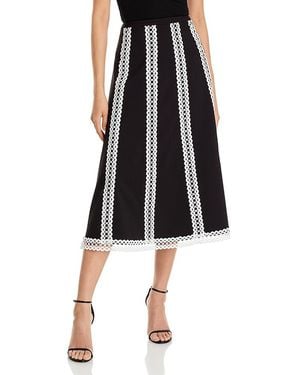 Misook Eyelet Trim A Line Skirt - Black