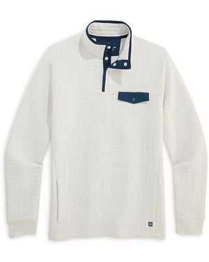 Vineyard Vines Navigator Relaxed Quarter Snap Sweatshirt - White