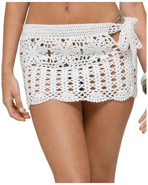 Edikted Carmen Crochet Micro Skirt - White