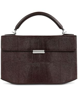 TOTEME Lizard Embossed Leather Top Handle Bag - Brown