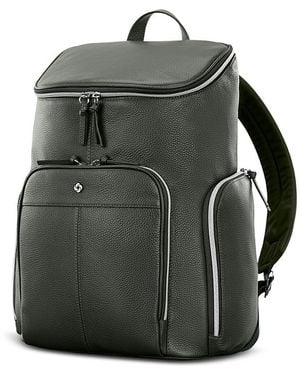 Samsonite Mobile Solution 2 Leather Deluxe Backpack - Gray