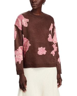Koko + Mason Floral Print Sweater - Red