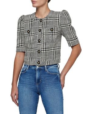 L'Agence Allegra Short Sleeve Crop Jacket - Blue