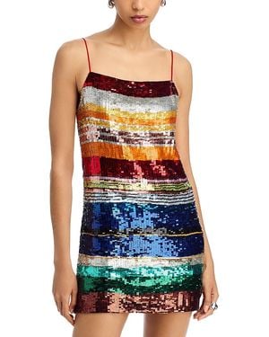 Alice + Olivia Bridget Spaghetti-Strap Sequined Mini Dress