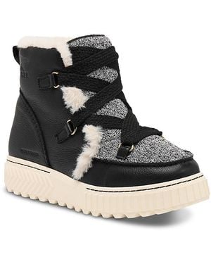Sorel Ona Ave Faux Fur Trim Fleece Lined Alpine Ankle Boots - Black
