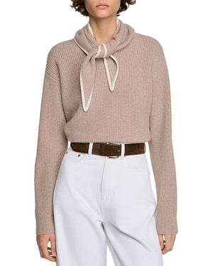 Sandro Amara Wool & Cashmere Bandana Sweater - White