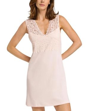 Hanro Moments Lace Tank Gown - Pink