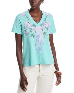 Johnny Was Deep V Tee - Blue