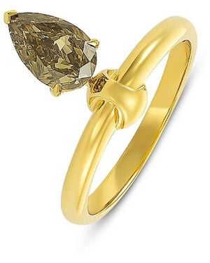 Etho Maria 18K Diamond Pear Ring, 1.18 Tcw - Metallic