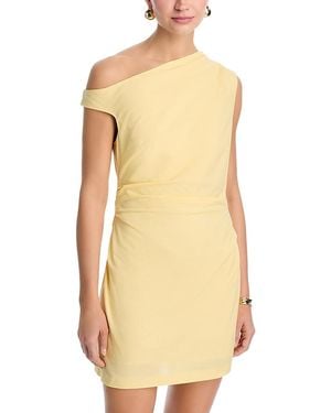 Aqua Asymmetric Mini Dress - Yellow