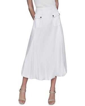 Karl Lagerfeld Bubble Hem Midi Skirt - White