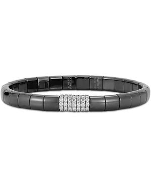 ’ROBERTO DEMEGLIO 18K Pura Diamond & Ceramic Link Stretch Bracelet - Black