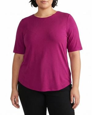 UNIVERSAL STANDARD Plus Lily Liquid Jersey Crew Neck Stovepipe Tee - Purple