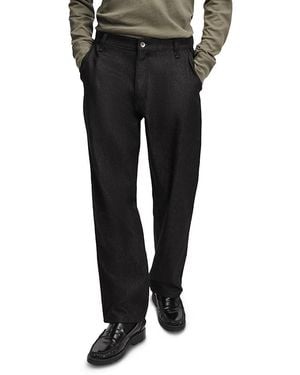 Rag & Bone Cotton Relaxed Straight Fit Workwear Denim Pants - Black