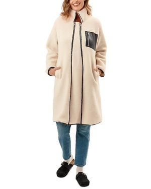 Nom Maternity Teddi Zip Coat - Natural