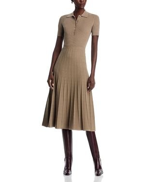 Michael Kors Fit & Flare Polo Midi Dress - Natural