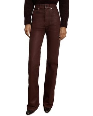Veronica Beard Crosbie High Rise Wide Leg Jeans - Brown