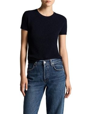 Vince Textured Crewneck Top - Blue