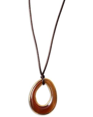 Chan Luu Sable Gemstone Open Pendant Necklace, 46 - Metallic