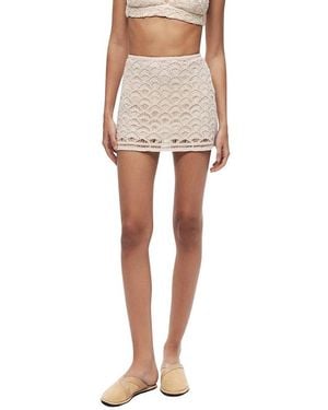 Nocturne High-Waisted Lace Mini Skirt - Natural