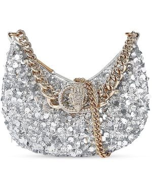 Kurt Geiger Chelsea Small Sequined Chain Hobo Bag - Gray
