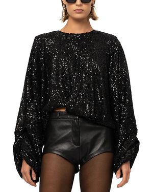 NonChalant Label Frankie Sequined Top - Black