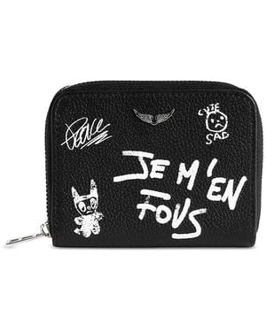 Zadig & Voltaire Arty Tag Mini Grained Leather Coin Purse - Black