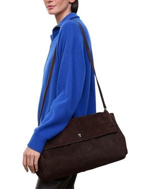 STAUD Cy Oversized Suede Shoulder Bag - Blue