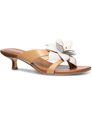 Michael Kors Jacie Kitten Heel Sandals - Natural