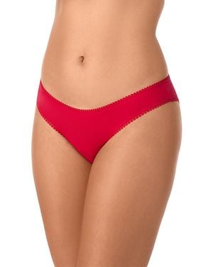 On Gossamer Cabana Cotton Blend Stretch Hip Bikini - Red