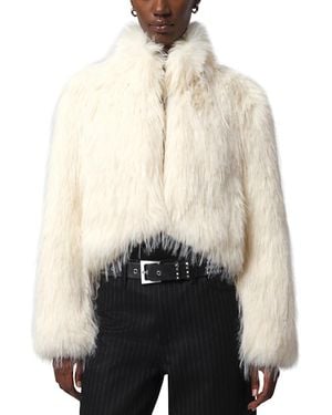 Apparis Ginette Faux Fur Cropped Jacket - Natural