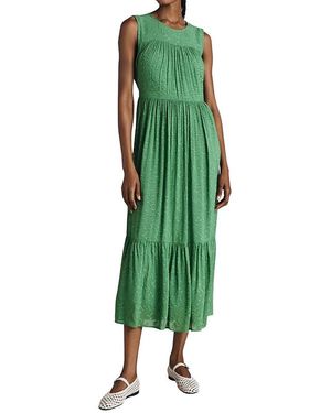 Ghost Sandy Georgette Jacquard Sleeveless Midi Dress - Green
