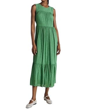 Ghost Sandy Georgette Jacquard Sleeveless Midi Dress - Green