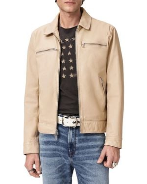 John Varvatos Nicholas Burnished Leather Jacket - Blue