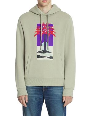 Lanvin Printed Long Sleeve Hoodie - Gray