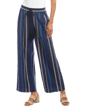 Karen Kane Embroidered Drawstring Pants - Blue