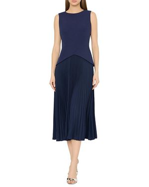 open lace back dress Haddy Pleated Midi Dress in Ecru main image 0