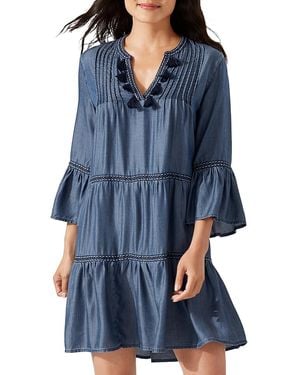 Tommy Bahama Embroidered Dress Swim Cover-Up - Blue