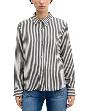 Gerard Darel Loris Printed Button Front Blouse - Gray